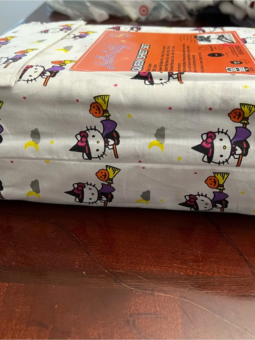 Hello Kitty Halloween Queen Sheet Set - White with Multi-Color Print